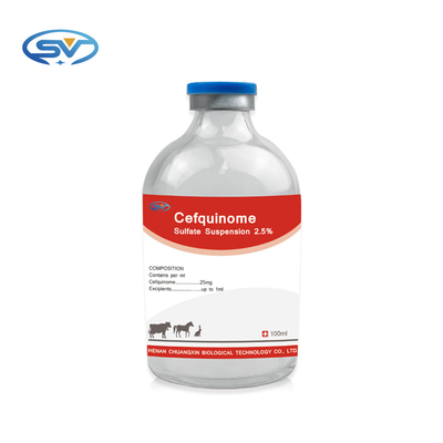 Cefquinome Sulfate 2,5% Đình chỉ Thuốc tiêm cho thú y dành cho gia súc, bê, cừu, ngựa, chó, mèo